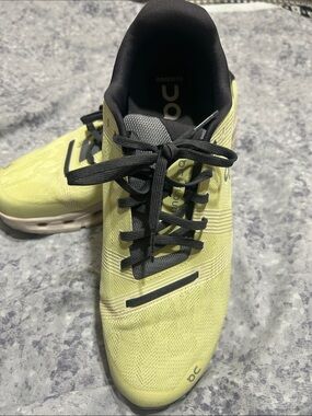 On Running Men's Yellow Lime Athletic Running Shoes cloudtec